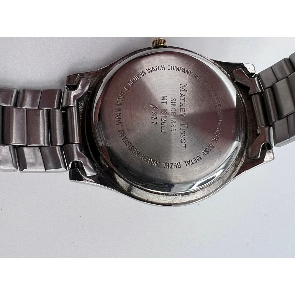 Mathey Tissot‎ Two Tone Gold Silver Stainless Steel Quartz Watch Date MT1312GLD